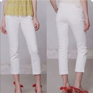 AG Stevie Roll-up slim straight jeans white 28